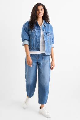 Barrel jeans - talie înaltă