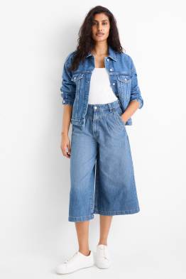 Culotte jeans - talie înaltă