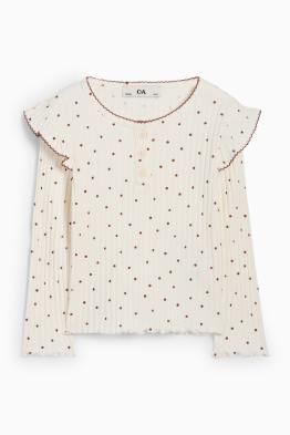 Tricou cu mânecă lungă - reiat - cu puncte