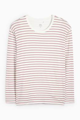 Tricou cu mânecă lungă pentru alăptare - cu dungi