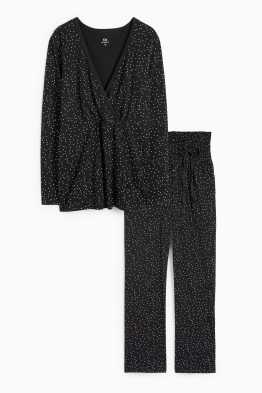 Pijama pentru alăptare - cu buline