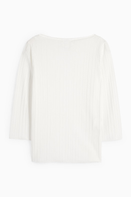 Tricou plisat cu mânecă lungă