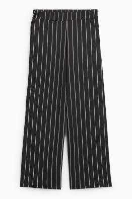 Pantaloni din jerseu - talie medie - loose fit - cu dungi