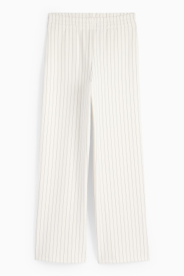 Pantaloni din jerseu - talie medie - straight fit - cu dungi