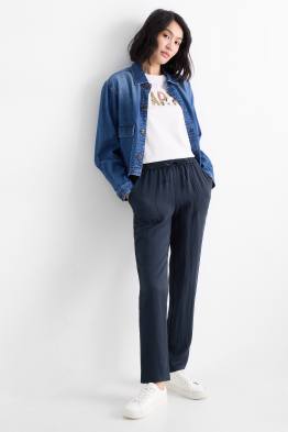 Pantaloni de stofă - talie medie - tapered fit