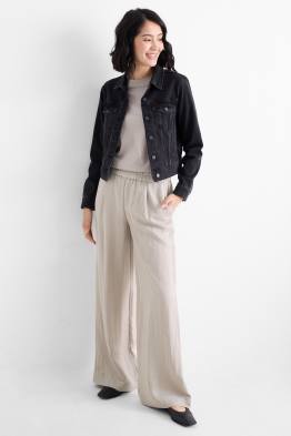Pantaloni de stofă - talie medie - wide leg