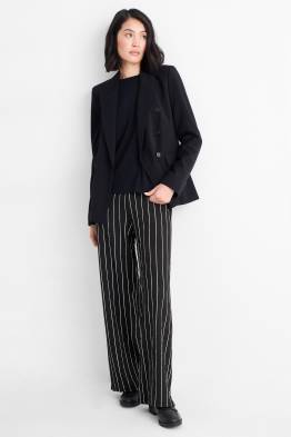 Pantaloni din jerseu - talie medie - loose fit - cu dungi