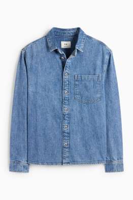 Cămașă din denim - relaxed fit - guler Kent