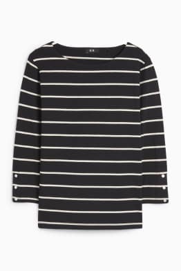Tricou cu mânecă lungă - cu dungi
