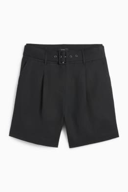Pantaloni scurți cu curea - talie înaltă