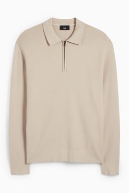 Tricou polo cu mânecă lungă - tricotat