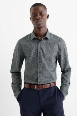 Cămașă office - slim fit - guler Kent - ușor de călcat - print minimalist