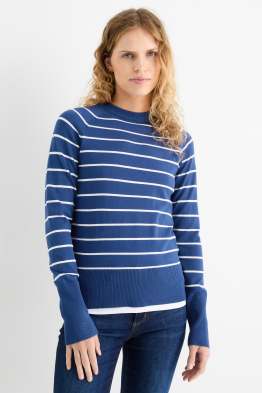 Pulover din tricot fin - cu dungi