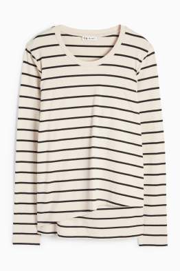 Tricou cu mânecă lungă gravide - cu dungi