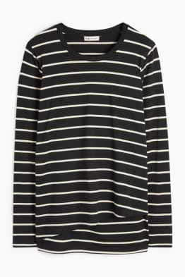 Tricou cu mânecă lungă gravide - cu dungi