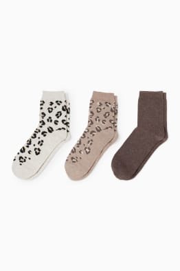Multipack of 3 - socks with motif - leopard print