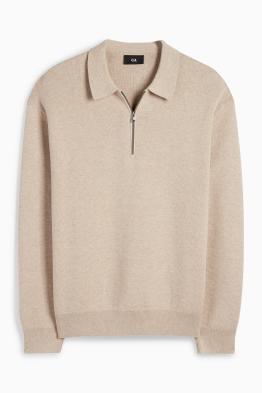 Tricou polo cu mânecă lungă - din tricot