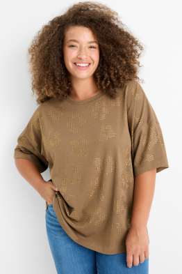 Tricou cu ștrasuri - regular fit
