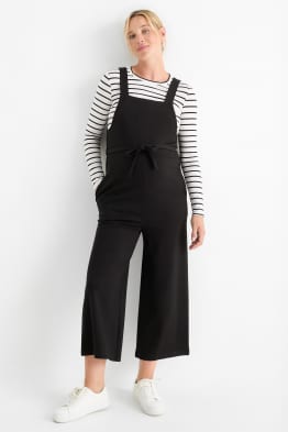 Set - tricou cu mânecă lungă și salopetă gravide - 2 piese