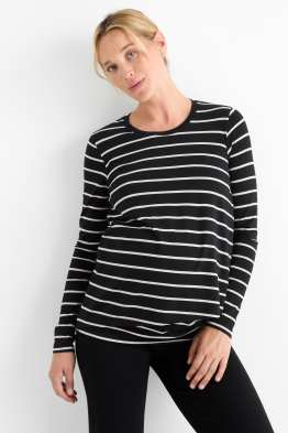 Tricou cu mânecă lungă gravide - cu dungi