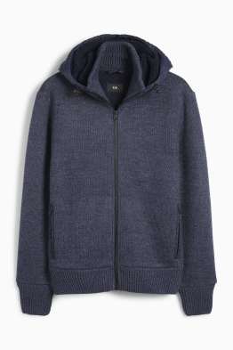 Cardigan tricotat cu glugă