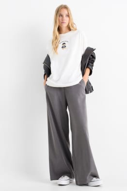 Pantaloni de stofă - talie medie - wide leg