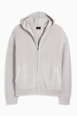 Cardigan tricotat cu glugă - reiat