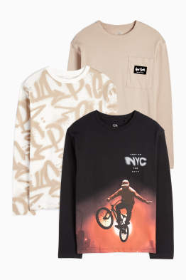 Confezione da 3 - BMX e graffiti - maglia a maniche lunghe