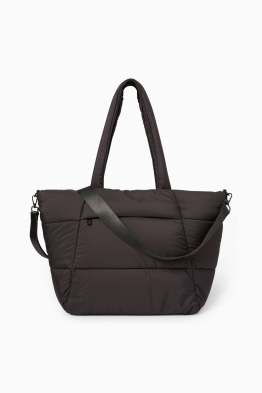Geantă shopper matlasată, mare, cu curea detașabilă
