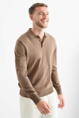 Tricou polo cu mânecă lungă - din tricot