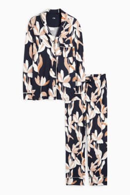 Pijama din viscoză - cu flori