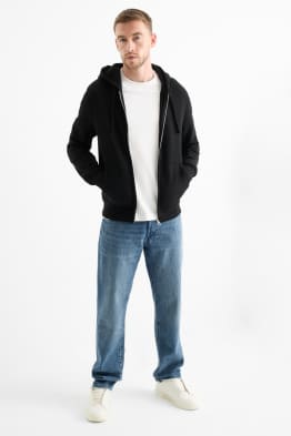 Regular jeans cu fentă cu nasturi