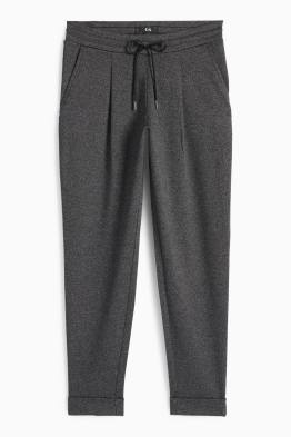 Pantaloni din jerseu - talie medie - tapered fit - structurați
