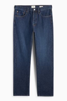 Regular jeans cu fentă cu nasturi