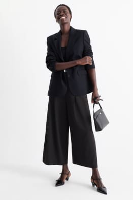 Pantaloni de stofă cu curea - talie înaltă - wide leg