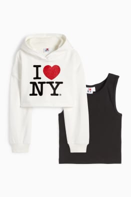 New York - set - hanorac și top - 2 piese