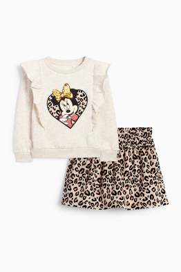 Minnie Mouse - set - bluză de molton și fustă din catifea reiată - 2 piese