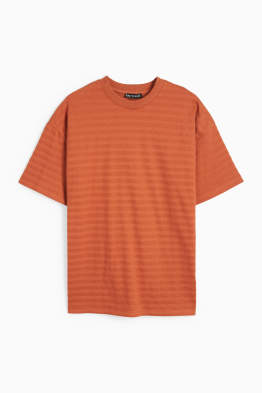 Tricou cu mânecă scurtă - cu dungi - structurat