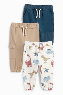 Multipack 3 perechi - dinozauri - pantaloni de trening bebeluși