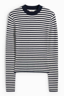 Tricou cu mânecă lungă - reiat - cu dungi