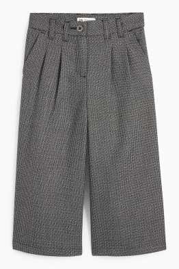 Pantaloni de stofă - wide leg - cu model
