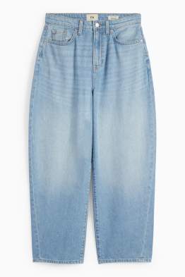 Barrel jeans - talie înaltă