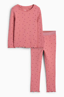 Inimă - pijama - 2 piese - reiată