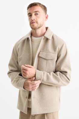 Jachetă tip cămașă - regular fit - guler Kent - cu model