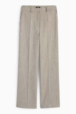 Pantaloni office - talie medie - relaxed fit - cu model