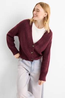 Strickjacke - gerippt