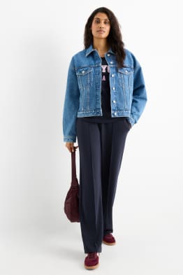 Pantaloni din jerseu - talie medie - straight fit