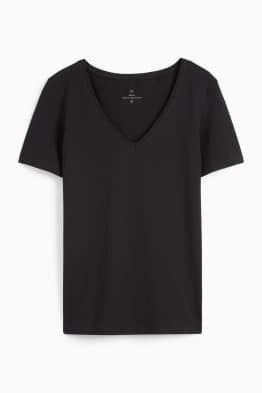 Tricou cu decolteu în V - slim fit