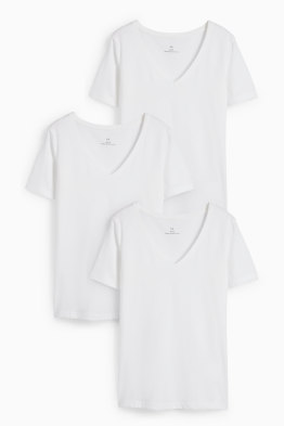 Multipack 3 buc. - tricou basic cu decolteu în V - slim fit