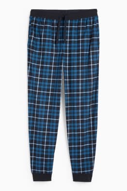 Pantaloni de pijama din flanel - în carouri